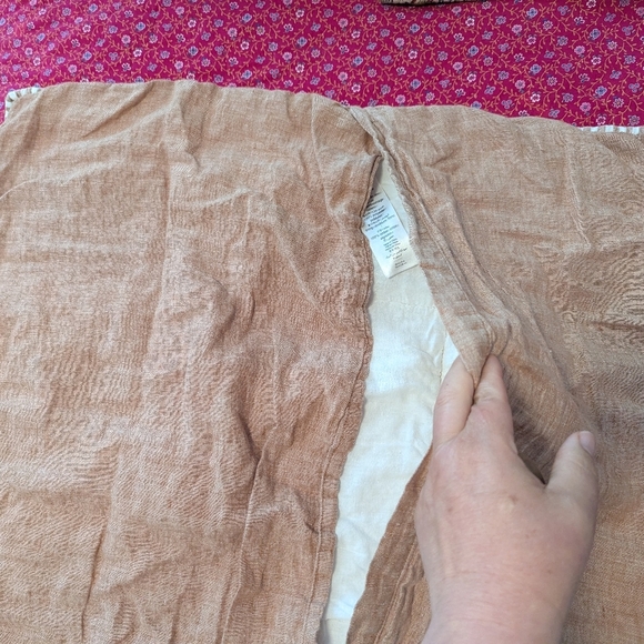 West Elm European Flax Linen Classic Stripe Duvet Euro Sham Terracotta Mélange - Picture 6 of 6